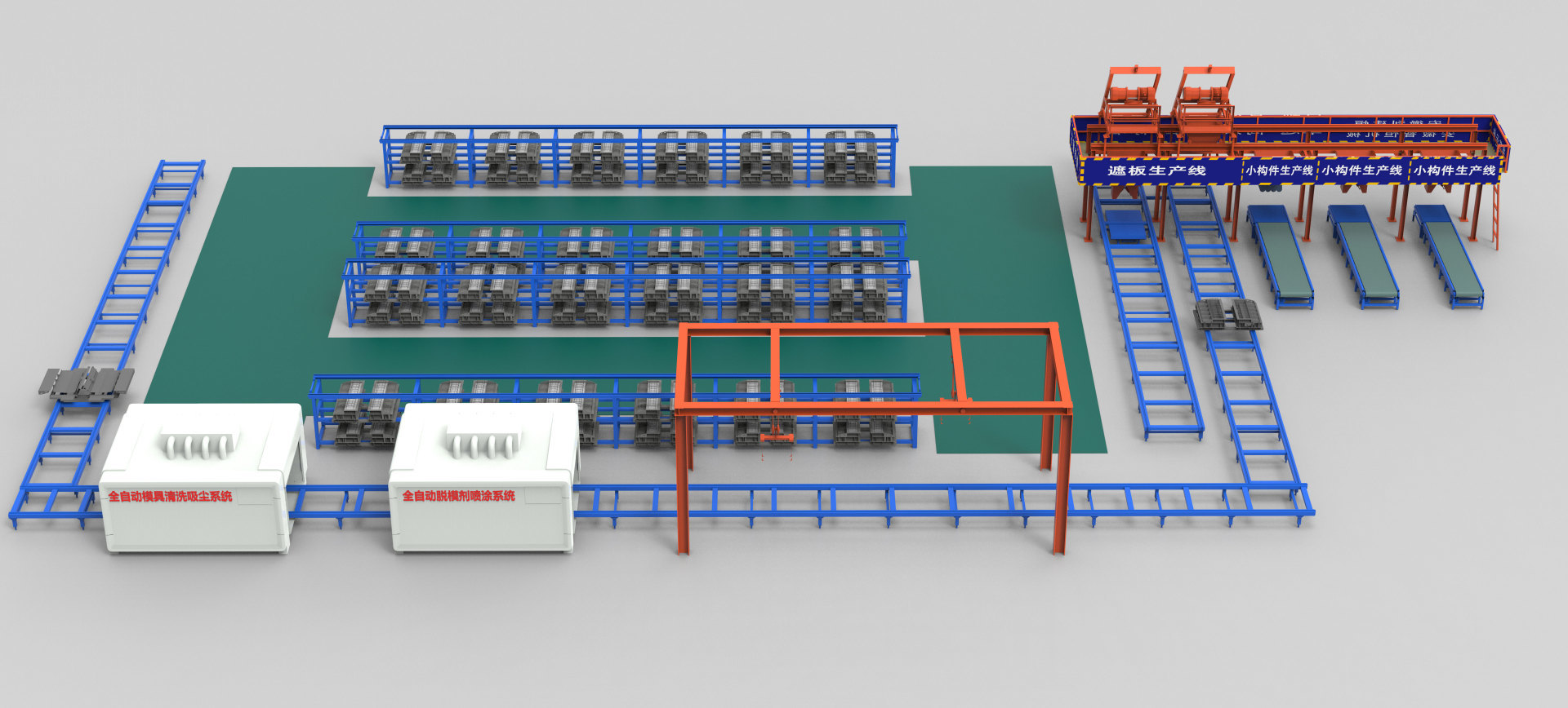 自動半封閉預制構件生產線