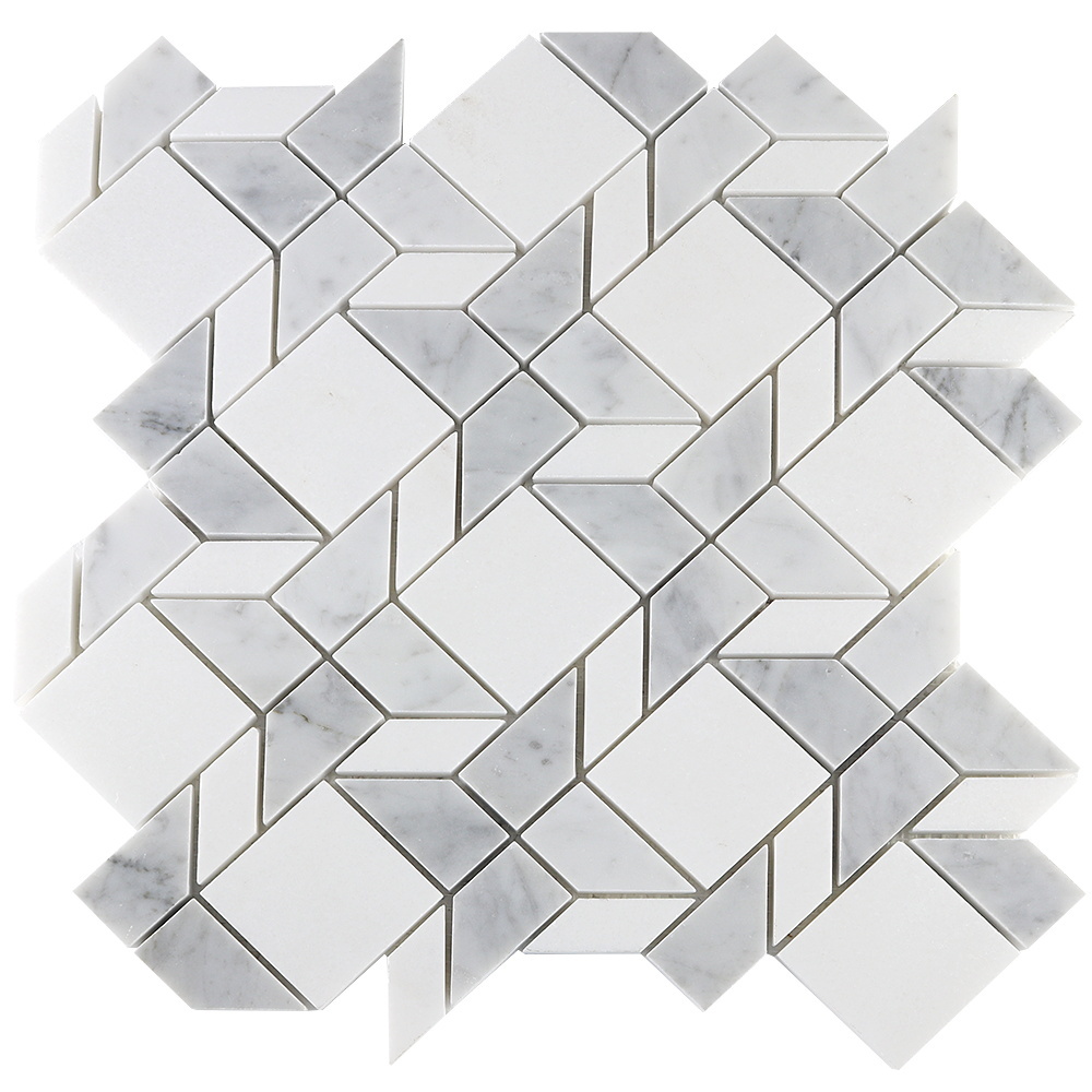 3D blend pattern marble mosaic Carrara mosaic