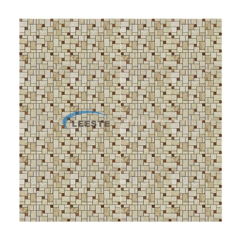 Cream Traverinte Versailles mosaic pattern Cream Traverinte Versailles mosaic pattern