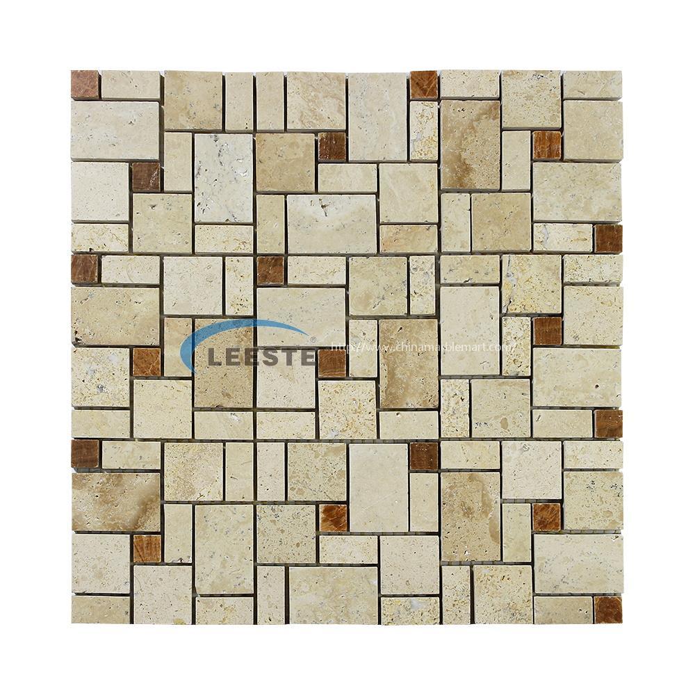 Cream Traverinte Versailles mosaic pattern