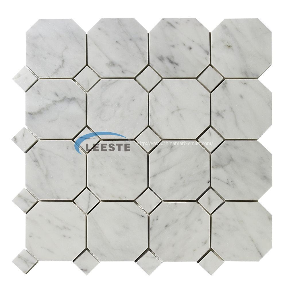 Bianco Carrara marble 3" octagon mosaic tile