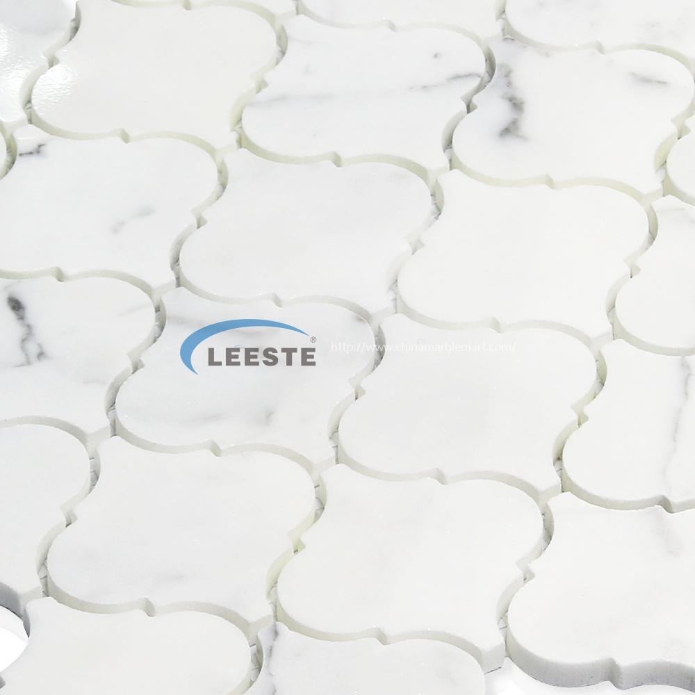 Calacatta White Polished 3" Arabesque Marble Mosaic Tile Calacatta White Polished 3" Arabesque Marble Mosaic Tile