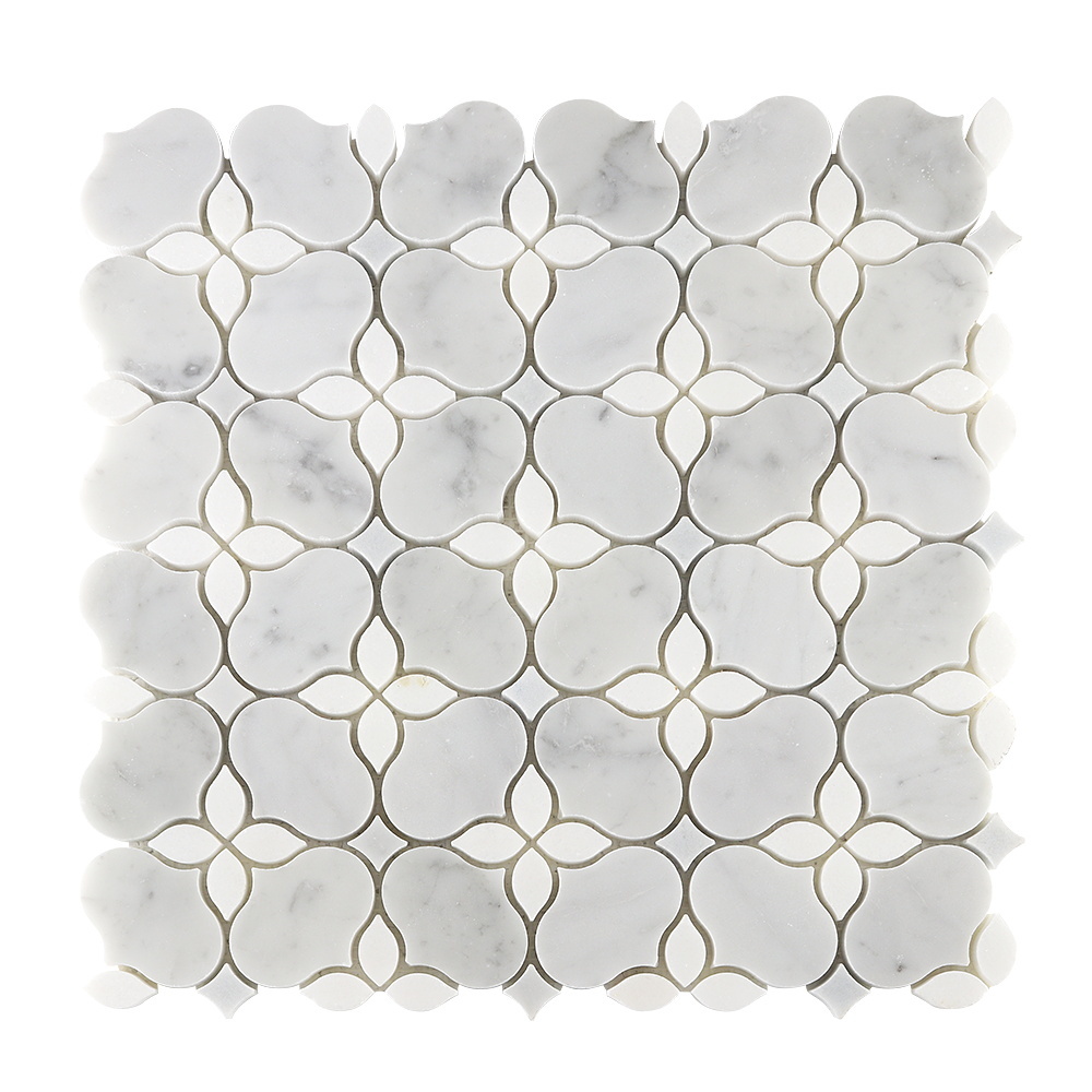 New design Viviano Marmo Carrra Thassos flower marble mosaic