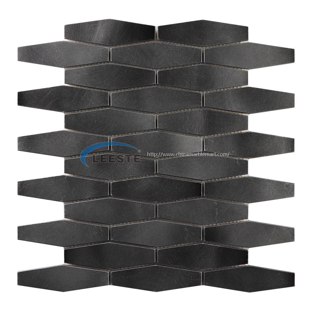 Popular Aluminum ceramic Backed Composite Shell Mosaic Elongated hexagon Aluminum Mosaic