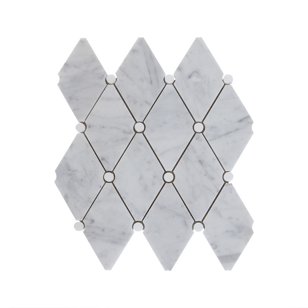 Newest design carrara white Rhomboid Long Octagon Tile Polished