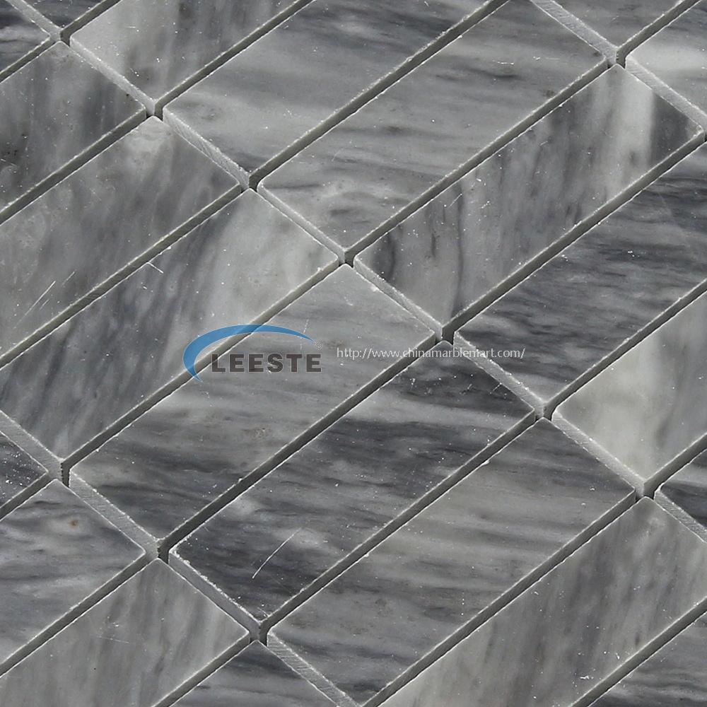 Italian Bardiglio marble 1"X3" Rectangular Stacked mosaic Italian Bardiglio marble 1"X3" Rectangular Stacked mosaic