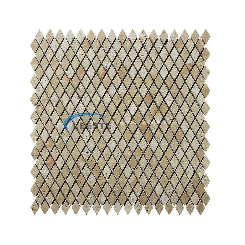 beige Traverinte small Diamond mosaic 