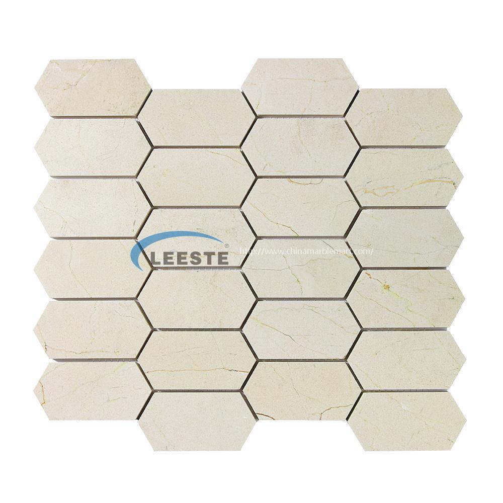 Crema Marfil Long Octagon Marble Mosaic Tile