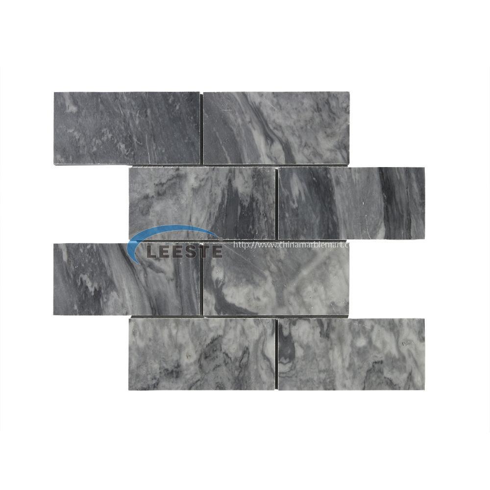 Italian Bardiglio 3"x6" Brick Mosaic Tile
