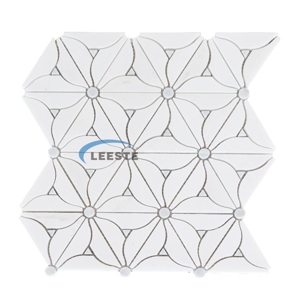 Good Look flower thassos marble mosaic tile