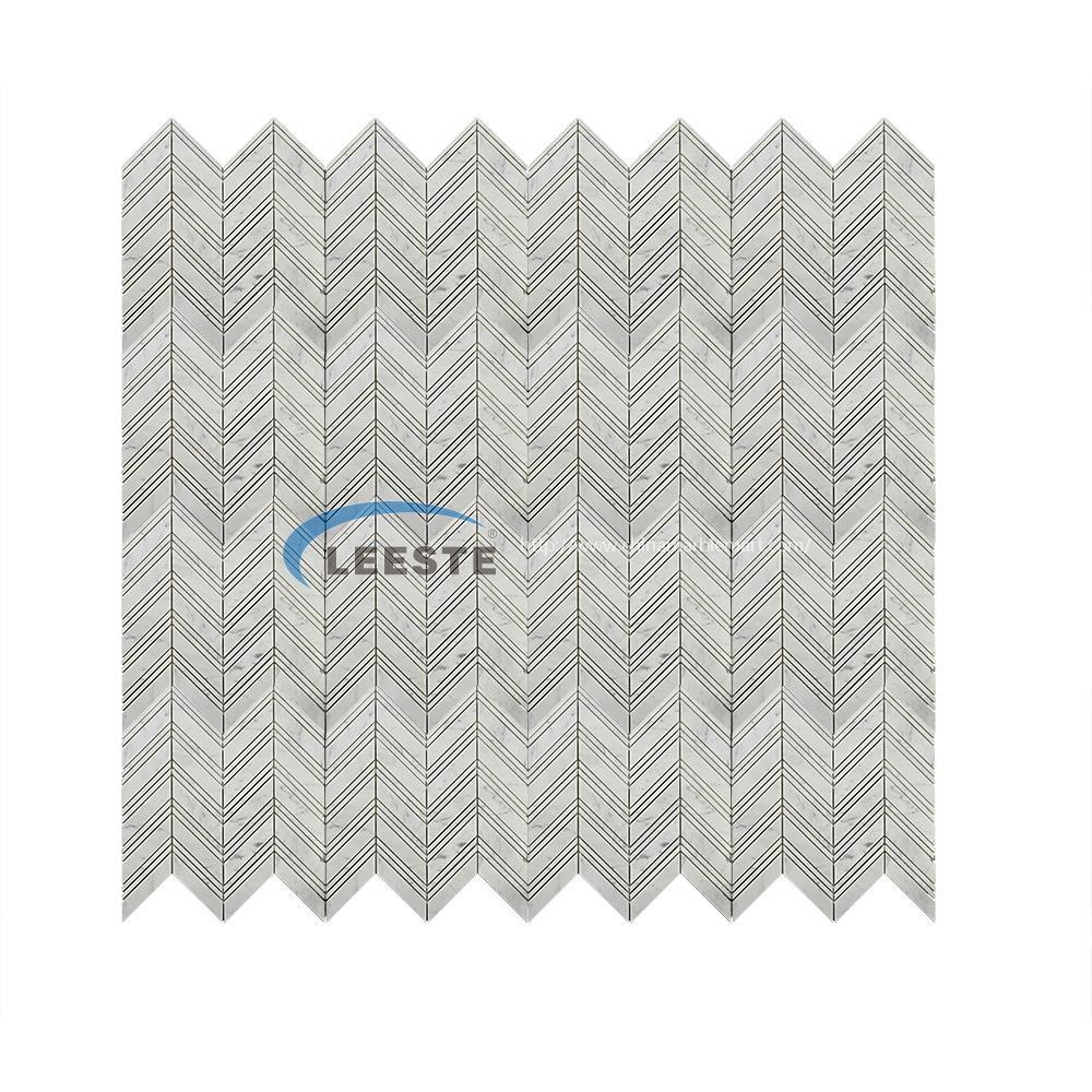 Bianco Carrara White Marble Chevron mosaic