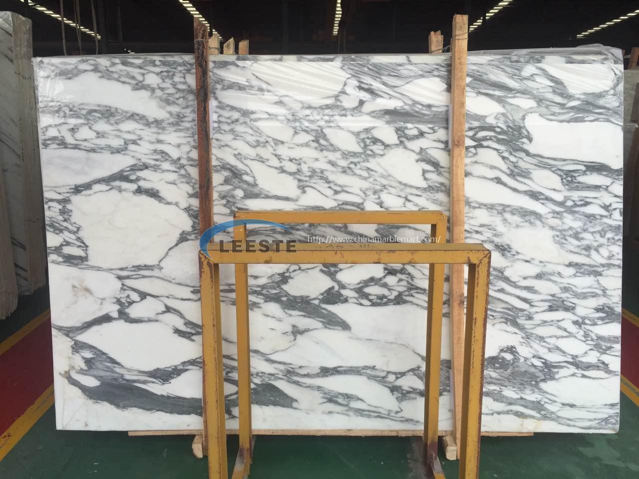 Italy Arabescato white marble slab