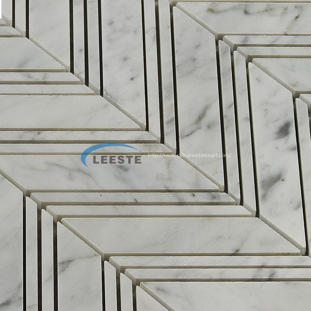 Bianco Carrara White Marble Chevron mosaic