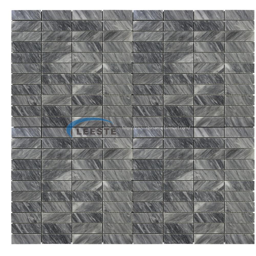 Italian Bardiglio marble 1"X3" Rectangular Stacked mosaic Italian Bardiglio marble 1"X3" Rectangular Stacked mosaic