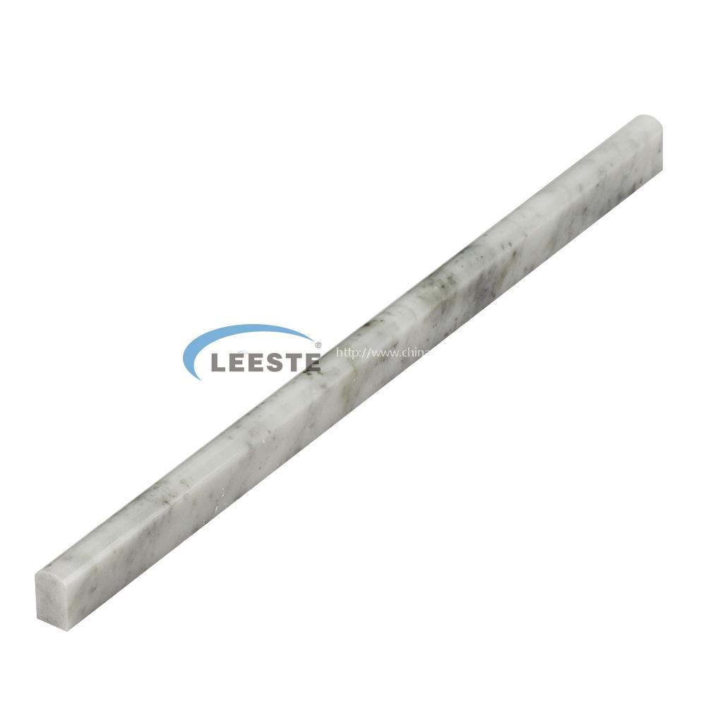  Italy Bianco Carrara 1/2"X3/4"X12" marble pencil moulding