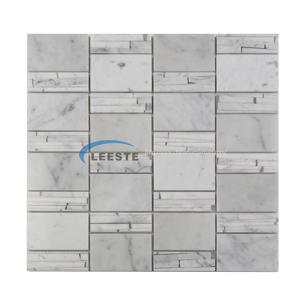 Marble exterior wall tiles Italian Bianco carrara marble mosaic