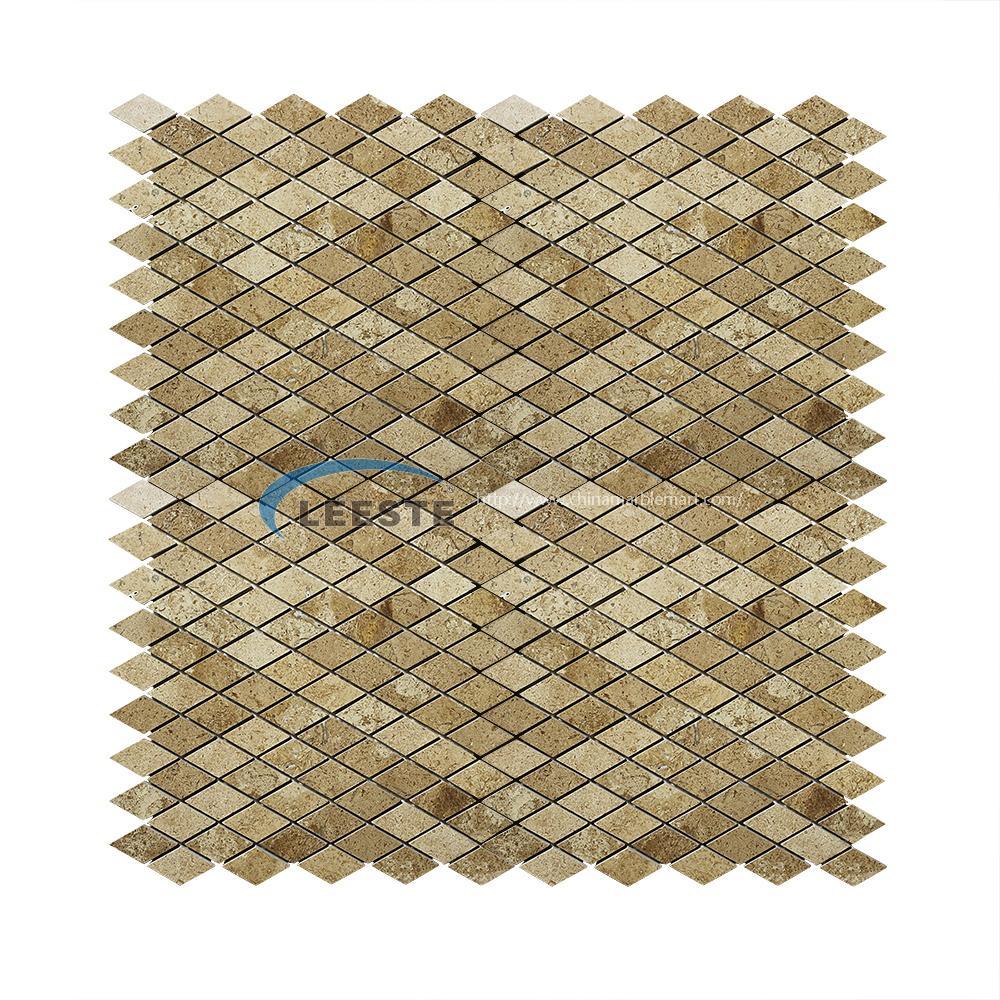 beige travertine honed Diamond mosaic tile beige travertine honed Diamond mosaic tile