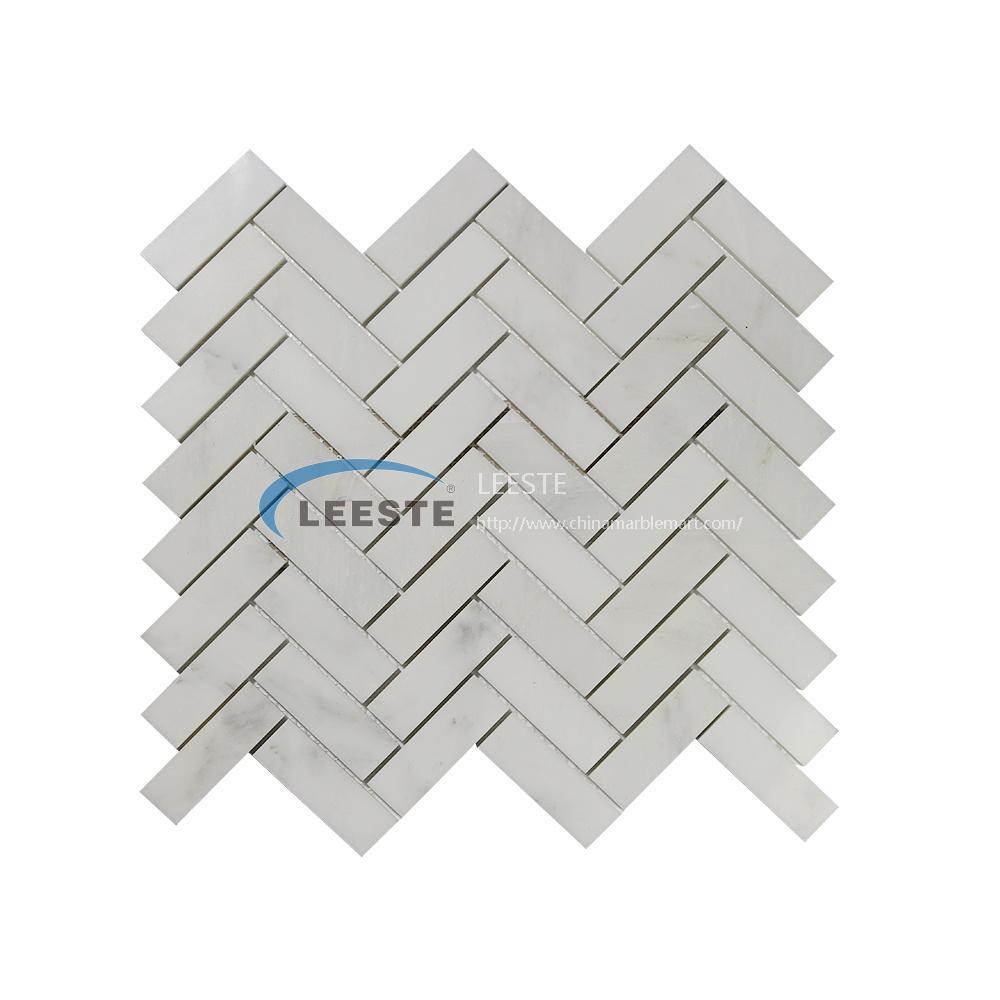 Oriental White Modern mosaic tile for kitchen backsplash/interior decoration 1X3 HERRINGBONE mosaic tile