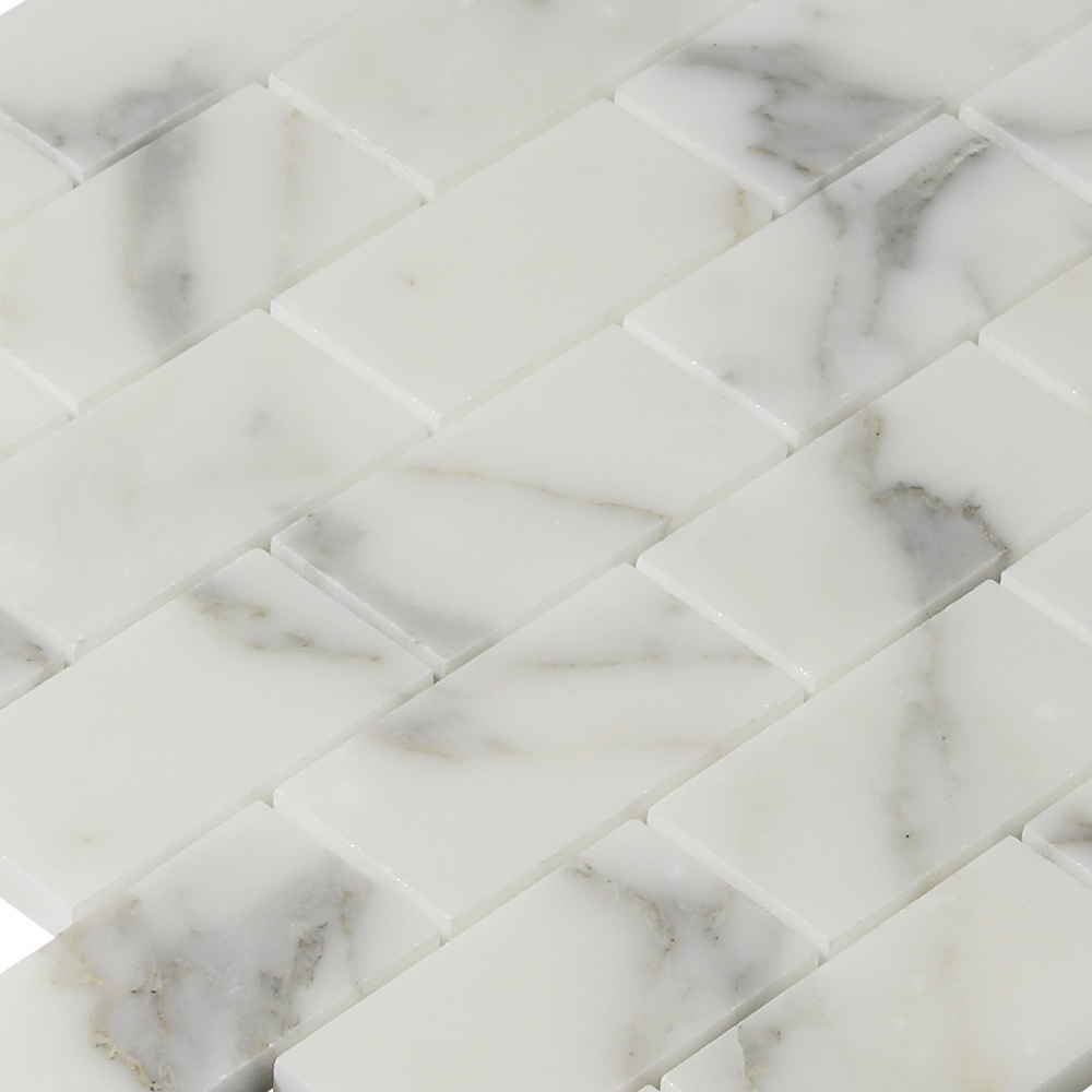 Calacatta Gold Polished 1.5x3" Brick Design Marble Mosaic Tiles Calacatta Gold Polished 1.5x3" Brick Design Marble Mosaic Tiles