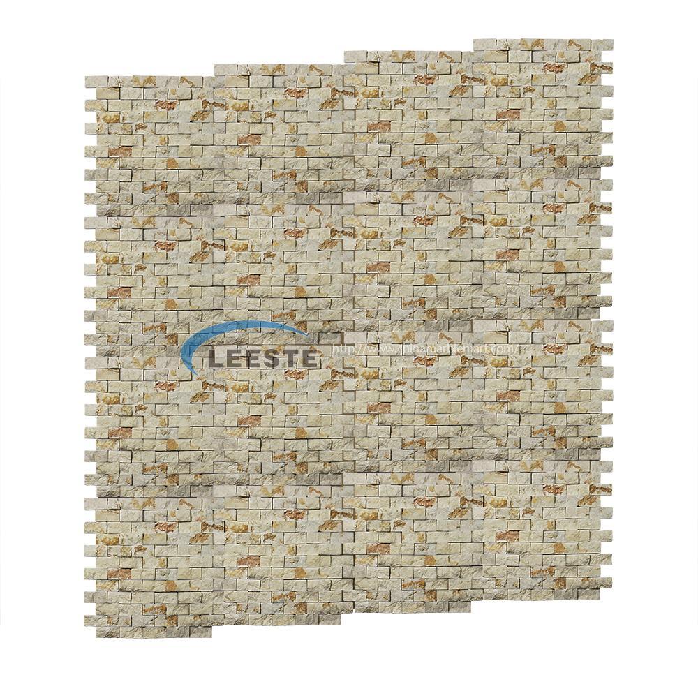 Sunny beige limestone 1"X2" Split face Brick mosaic Sunny beige limestone 1"X2" Split face Brick mosaic