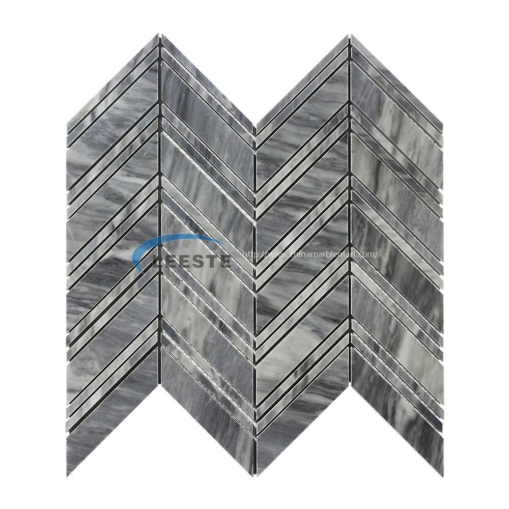  Bardiglio marble Chevron mosaic