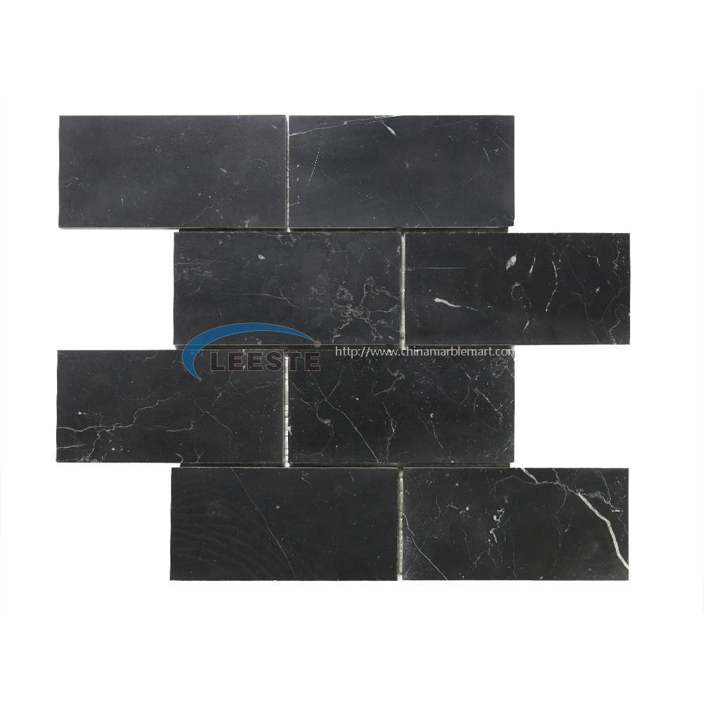 Nero Marquina White vein for Kitchen Wall for Interior Walls Brick Mosaic Pattern tiles