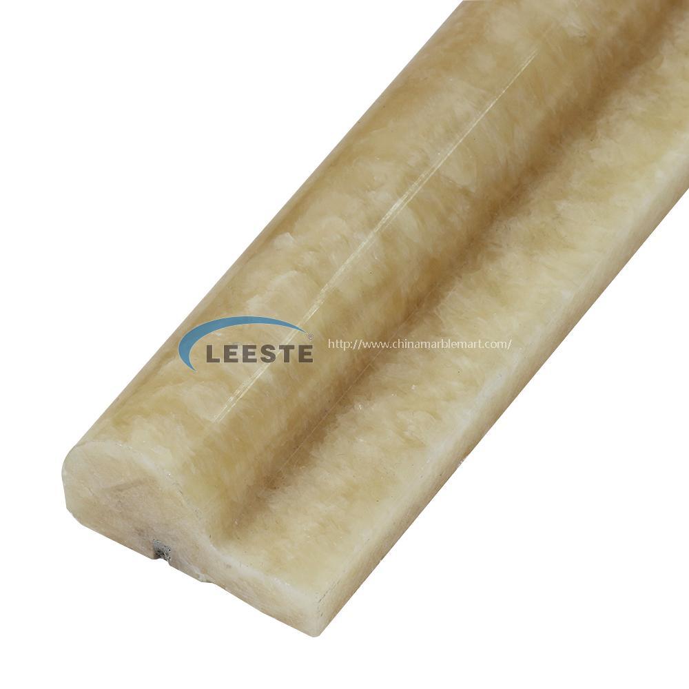 Honey Onyx Marble 1-1/4" X 2" X 12" Chair Rail 