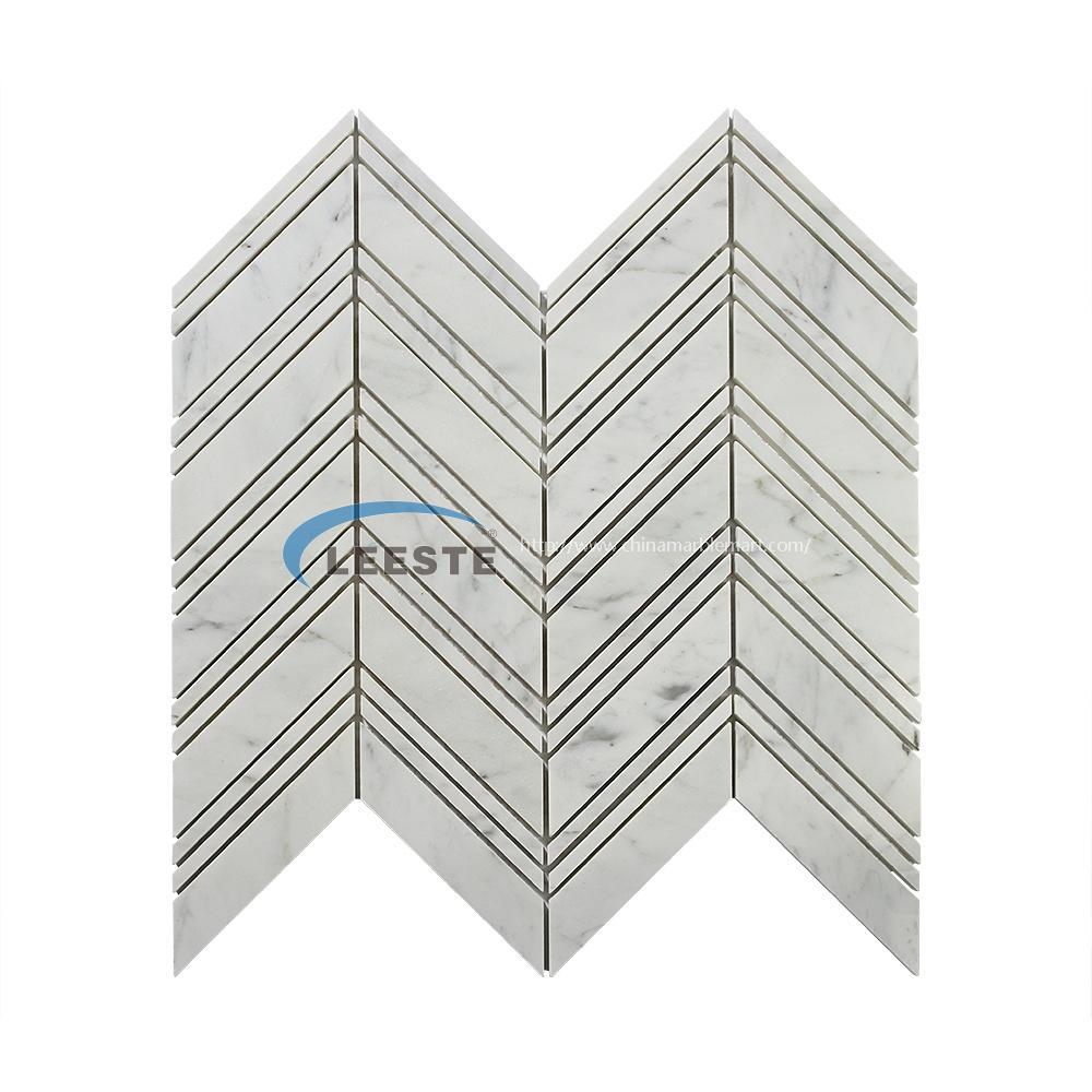 Bianco Carrara White Marble Chevron mosaic