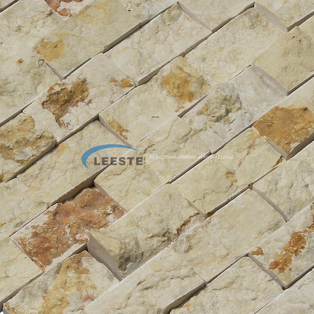 Sunny beige limestone 1"X2" Split face Brick mosaic Sunny beige limestone 1"X2" Split face Brick mosaic