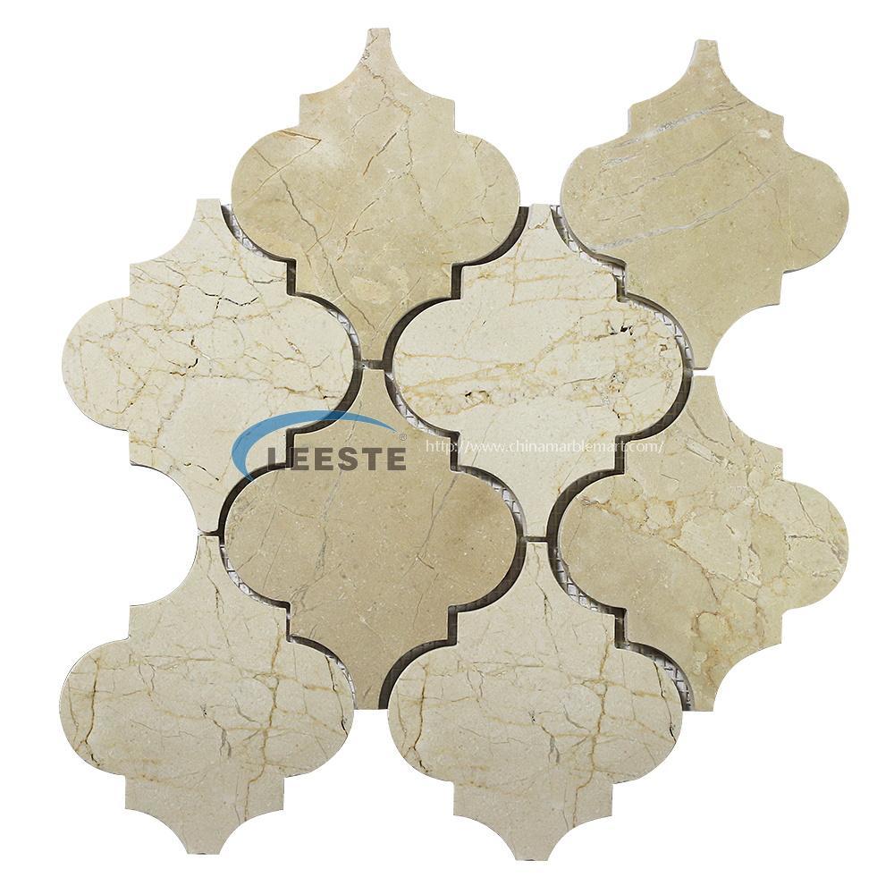 Crema Marfil Lantern Design Marble Mosaic Tile