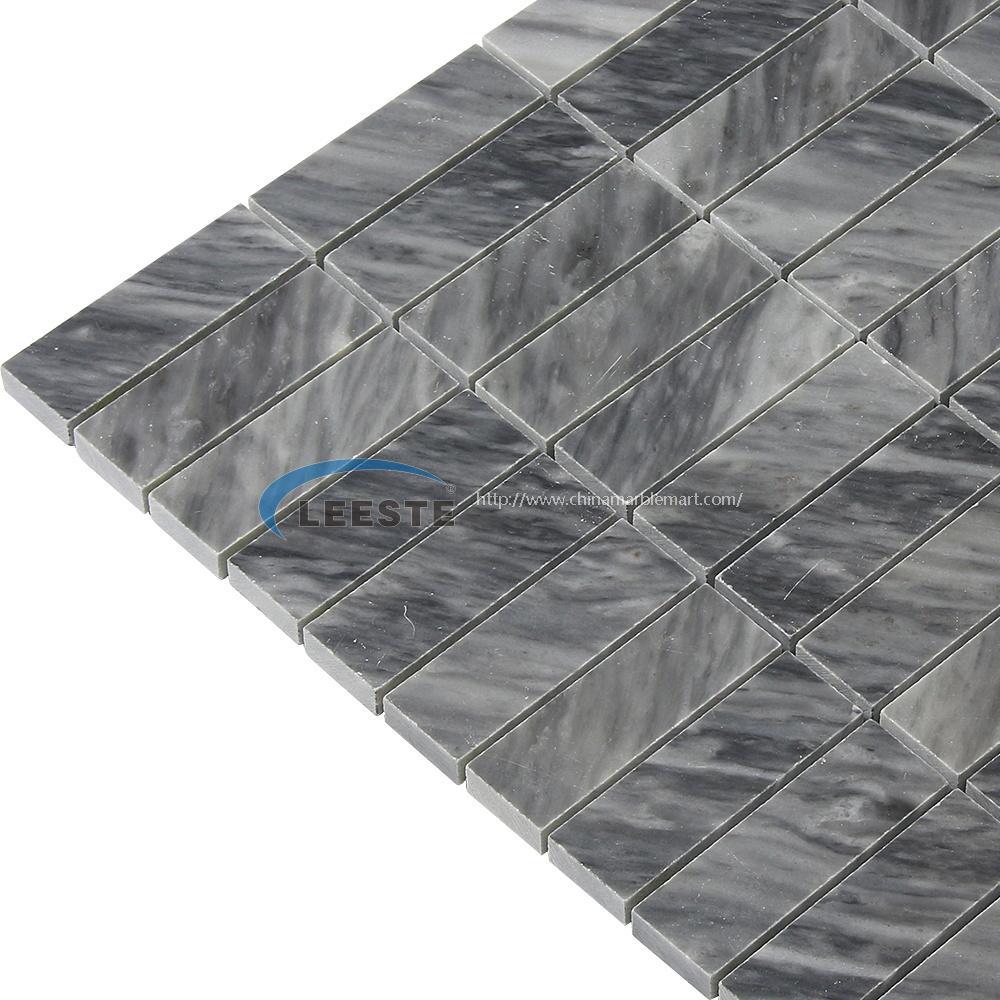Italian Bardiglio marble 1"X3" Rectangular Stacked mosaic Italian Bardiglio marble 1"X3" Rectangular Stacked mosaic
