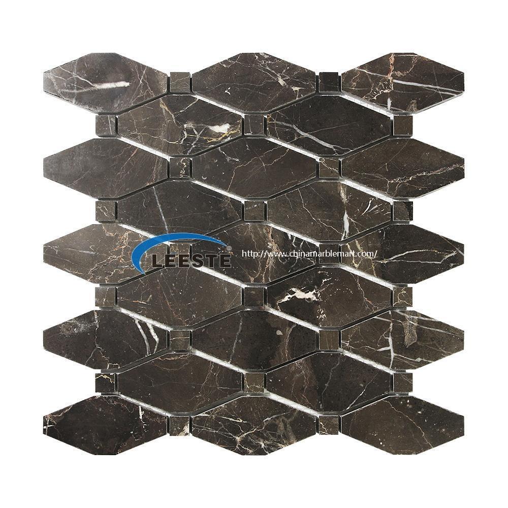 China Dark Emperador Octave Marble Mosaic Tile