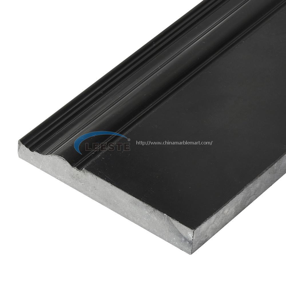 Wholesale Nero marquina less veins black bullnose pencil liner trim decoration baseboard