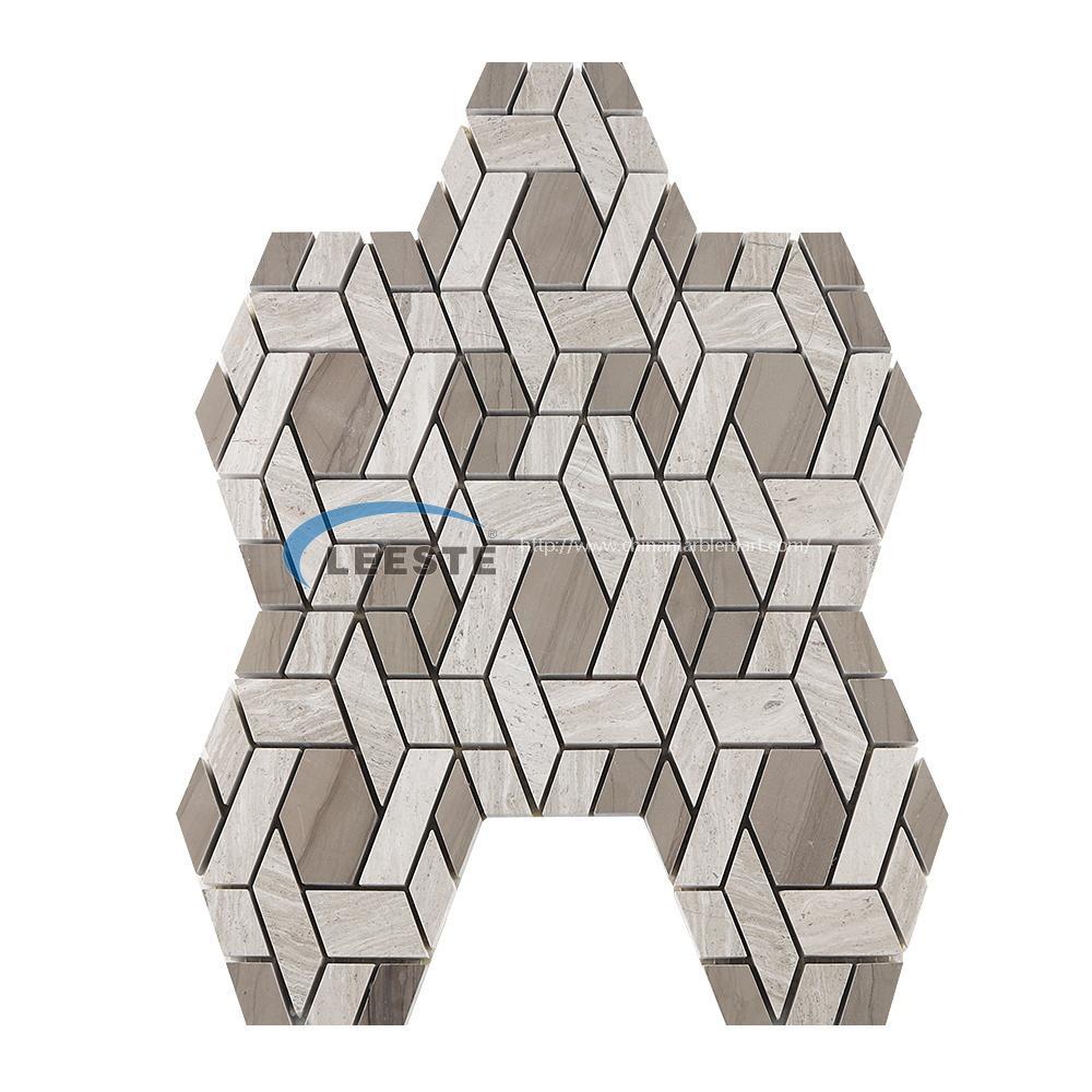 New design decorative Irregular shaped rhombus hexagon marble mosaic