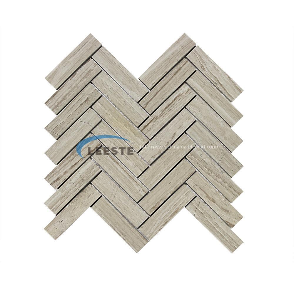  White Oak Best Quality regular herringbone shape recycle mosaic 