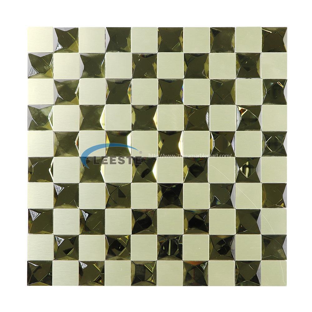 Popular glass mosaic Shinny square Mixed color Golden glass mosaic