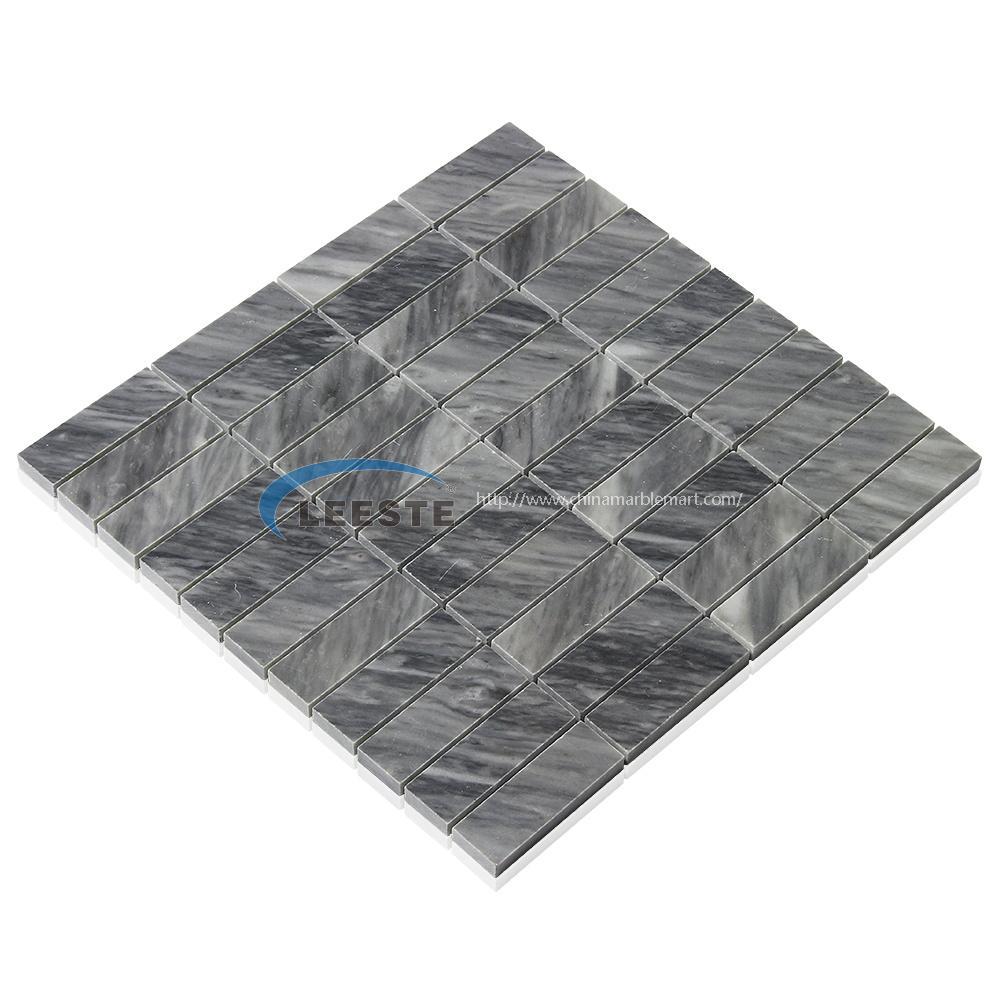Italian Bardiglio marble 1"X3" Rectangular Stacked mosaic Italian Bardiglio marble 1"X3" Rectangular Stacked mosaic
