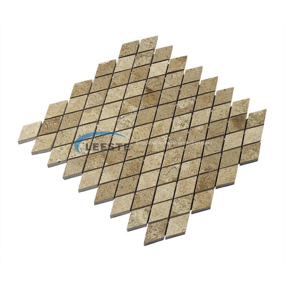 beige travertine honed Diamond mosaic tile beige travertine honed Diamond mosaic tile