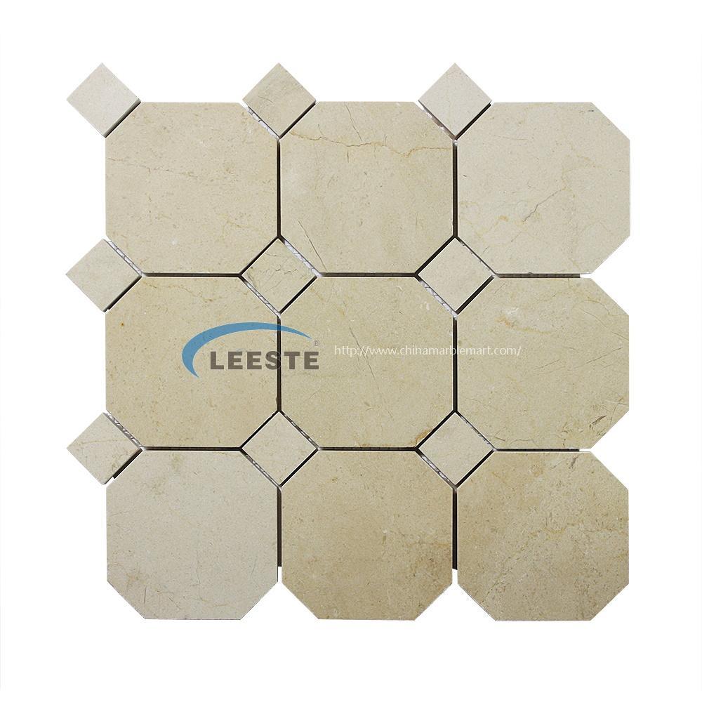 Crema Marfil Octagon Marble Mosaic Tile