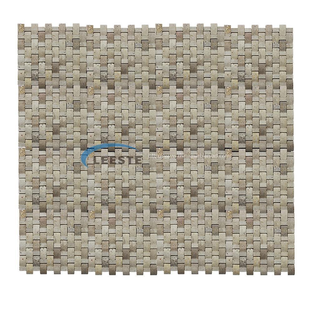 beige travertine 3D arched mosaic tile beige travertine 3D arched mosaic tile