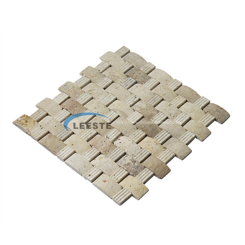 beige travertine 3D arched mosaic tile beige travertine 3D arched mosaic tile