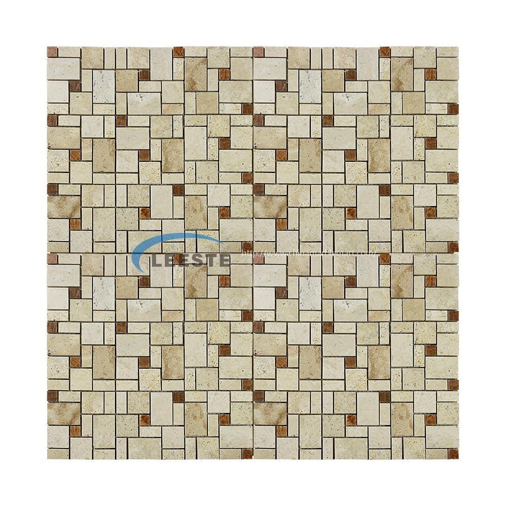 Cream Traverinte Versailles mosaic pattern Cream Traverinte Versailles mosaic pattern