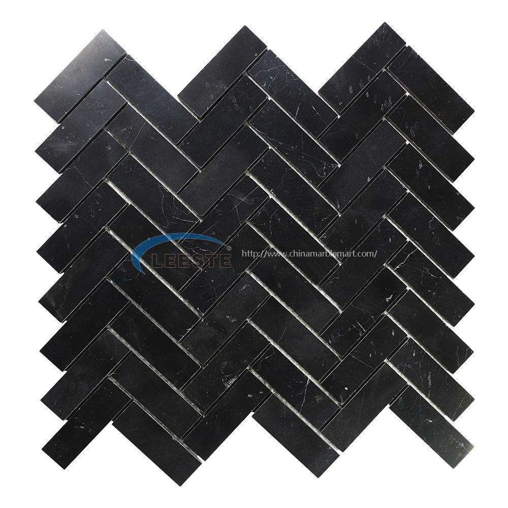 Mixed Herringbone 1x2 marble mosaic for kitchen backsplash tile