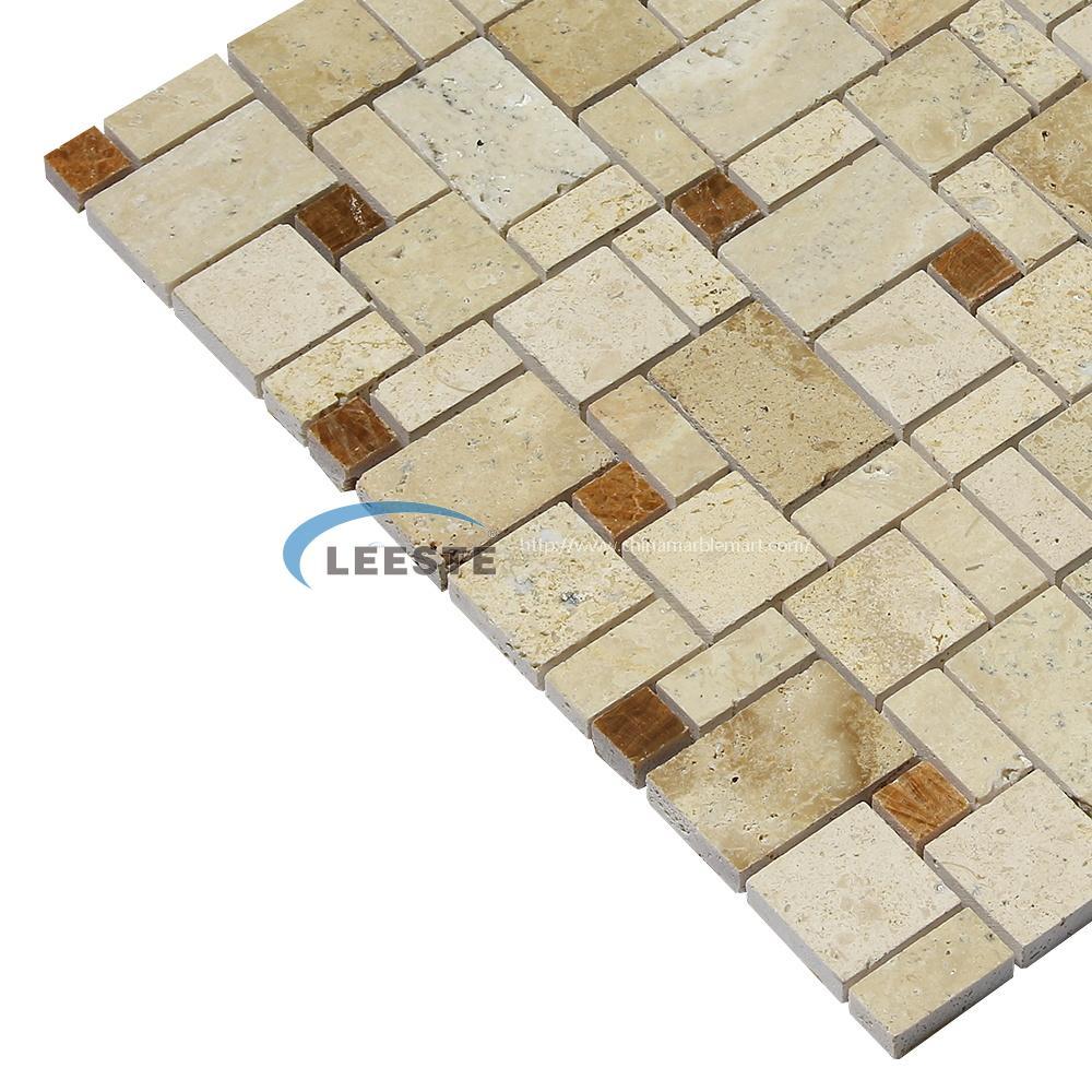 Cream Traverinte Versailles mosaic pattern Cream Traverinte Versailles mosaic pattern