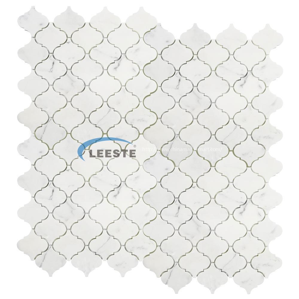 Calacatta White Polished 3" Arabesque Marble Mosaic Tile Calacatta White Polished 3" Arabesque Marble Mosaic Tile