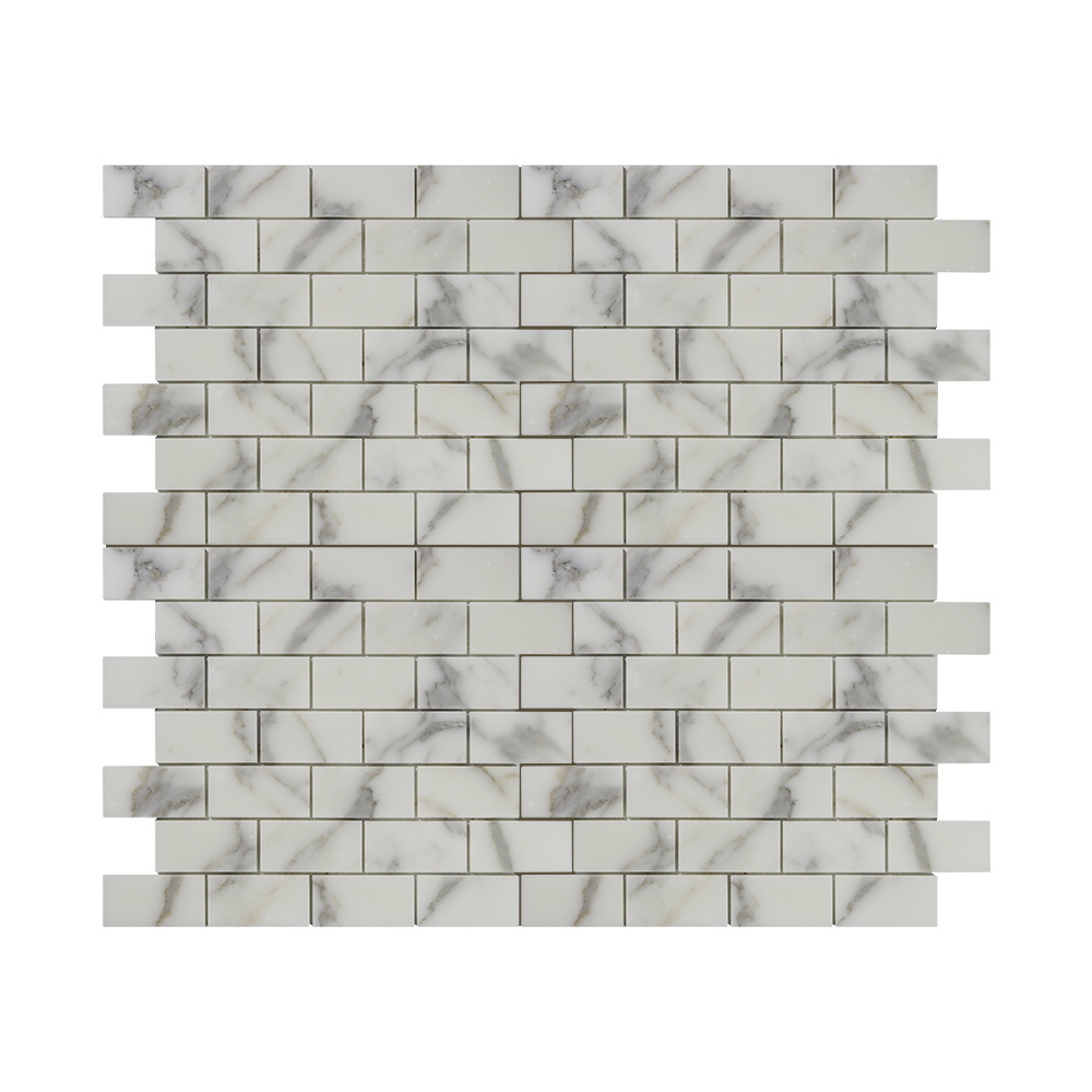 Calacatta Gold Polished 1.5x3" Brick Design Marble Mosaic Tiles Calacatta Gold Polished 1.5x3" Brick Design Marble Mosaic Tiles