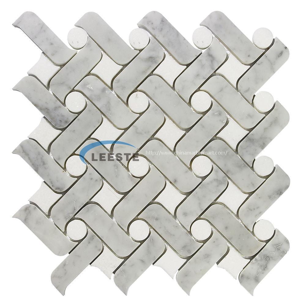 Bianco Carrara leaf mosaic tile