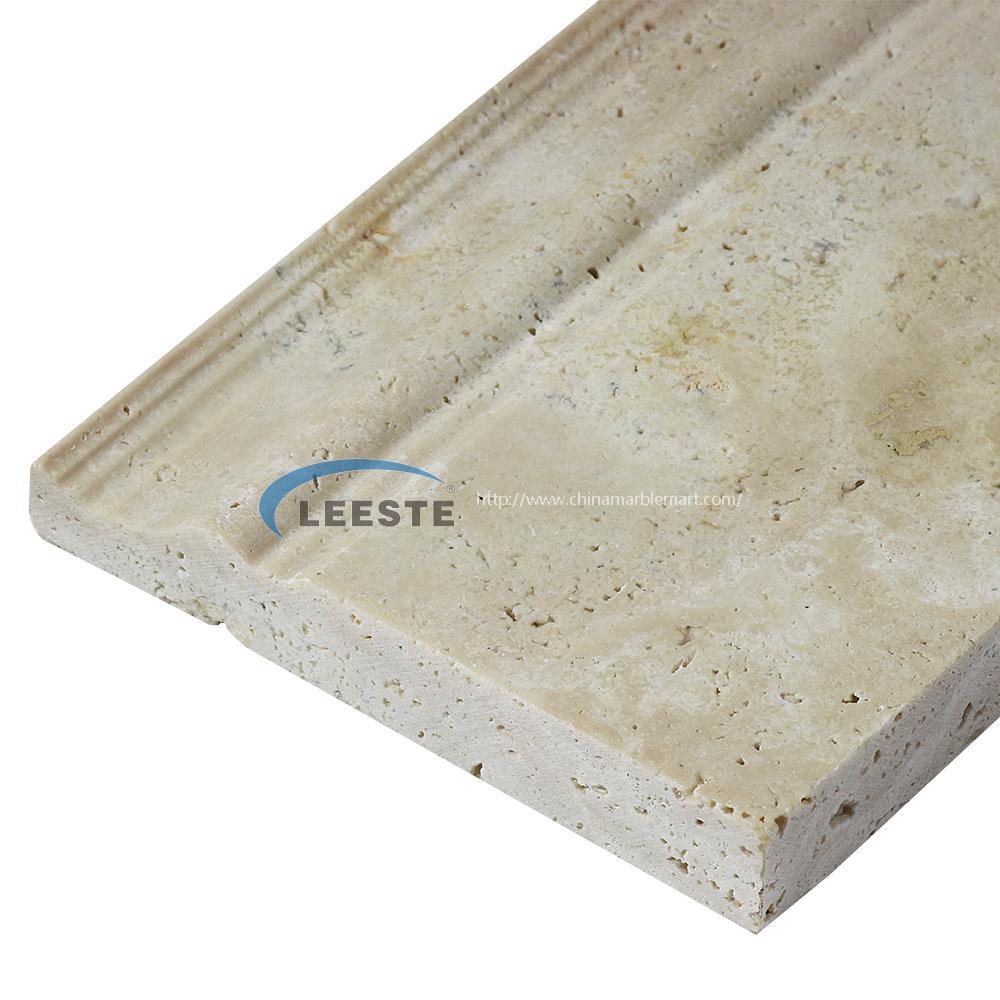 Beige travertine color For floor and wall decoration skirting marble molding