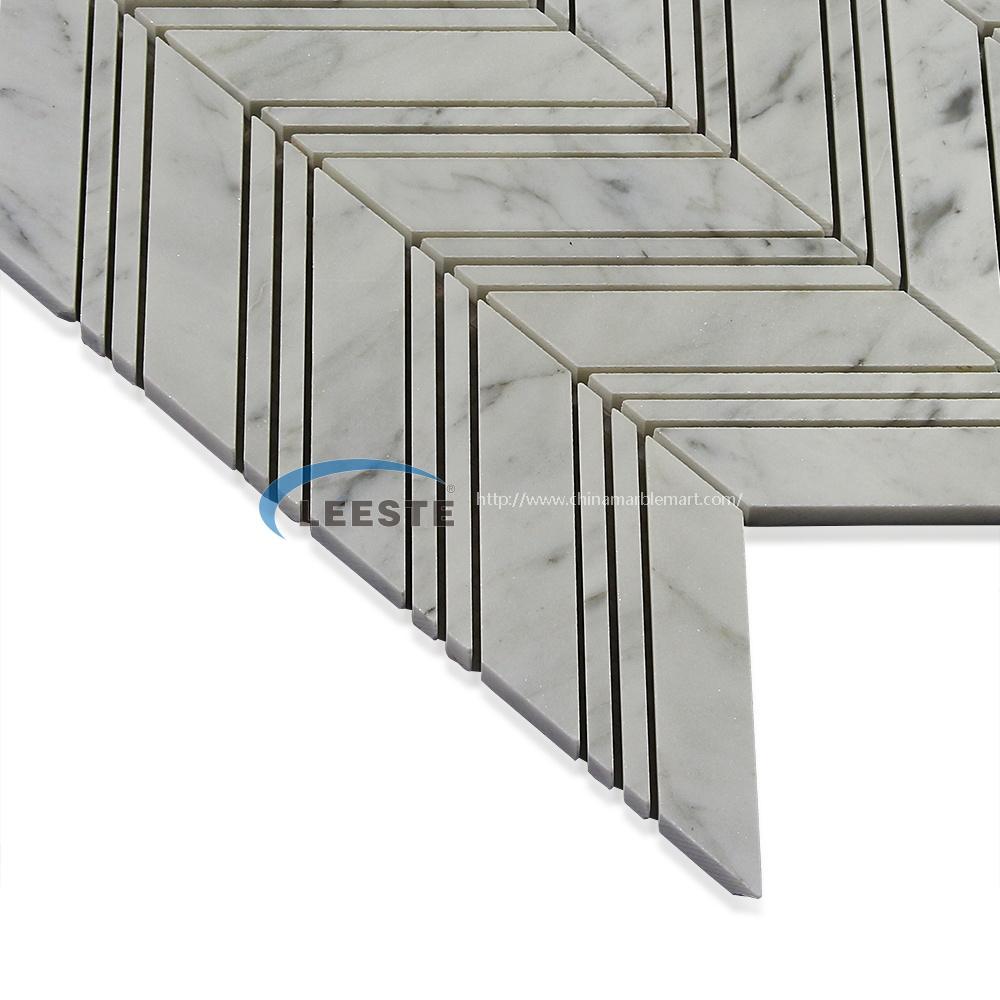 Bianco Carrara White Marble Chevron mosaic