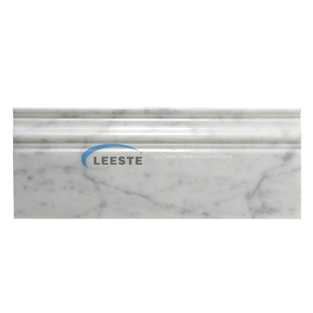 Italy Bianco Carrara Polished marble 5"X12"X3/4" baseboard moulding
